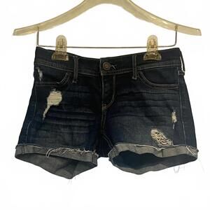 Hollister Midi Women’s Shorts Size W 24 Distressed Denim Y2K Summer Jeans